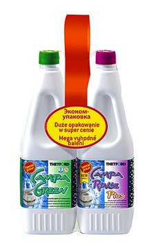 Комплект жидкостей для биотуалета Thetford Duopack Campa Green и Campa Rinse Plus, по 1,5л