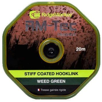 Повідковий матеріал RidgeMonkey RM-Tec Stiff Coated Hooklink Weed Green 25lb 20м