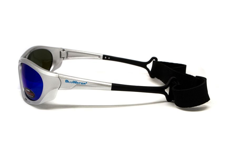 Очки поляризационные BluWater Hydro Silver Polarized (G-Tech&trade; blue) Anti-Fog, синие зеркальные в серебристой оправе