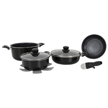 Набор посуды Gimex Cookware Set induction 7 предметов Black (6977222), Черный