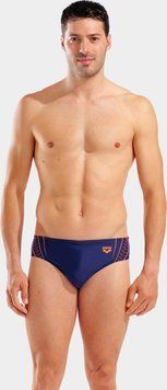 Плавки-сліпи для чоловіків Arena DOUBLE GRAPHIC SWIM BRIEFS темно-синій, помаранчевий Чол 90