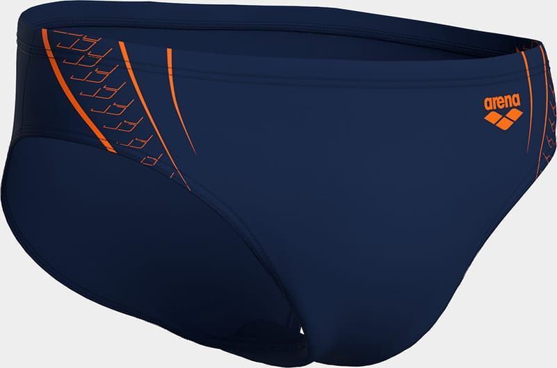 Плавки-сліпи для чоловіків Arena DOUBLE GRAPHIC SWIM BRIEFS темно-синій, помаранчевий Чол 90