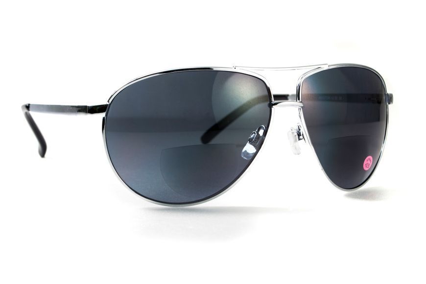 Бифокальные защитные очки Global Vision Aviator Bifocal (+2.5) (gray) серые