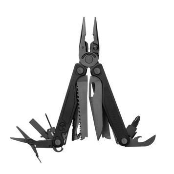 Мультитул LEATHERMAN CHARGE PLUS BLACK, синтетический чехол, карт. корр., метрика. биты