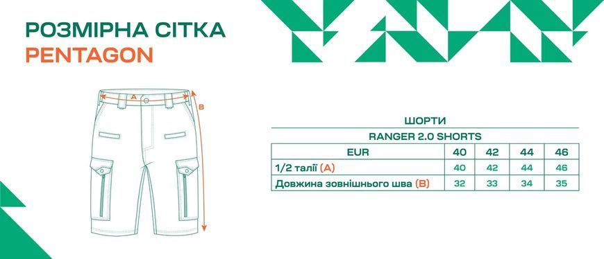 Шорти Pentagon Ranger 2.0 Shorts ranger green, 40
