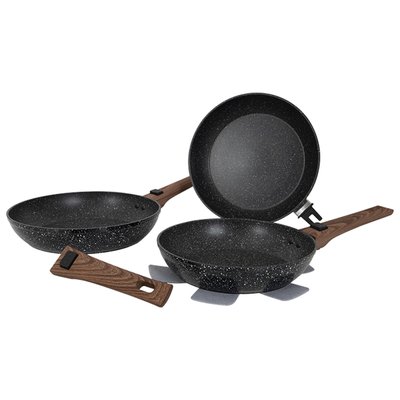 Набір сковорідок Gimex Frying Pan Set 3 предмети Black (6979264), Чорний