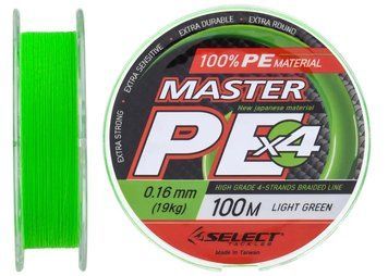 Шнур Select Master PE 100m (салат.) 0.16 мм 19кг