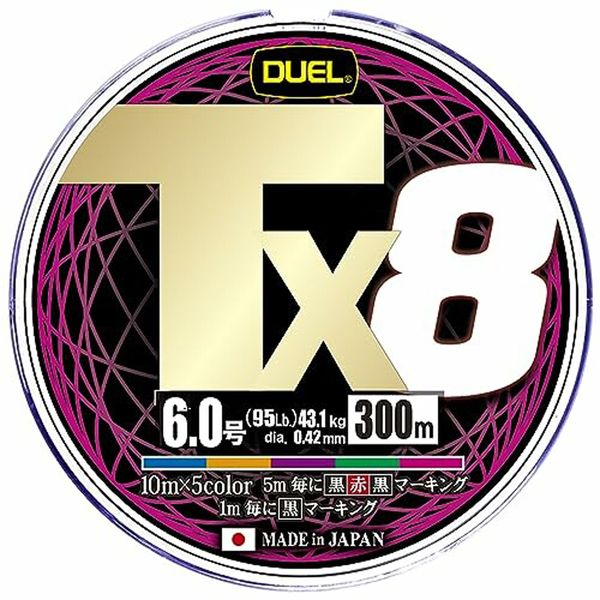 Шнур Duel Tx8 300m 5Color 30.8kg 0.34mm #4.0 (H4346-5C)