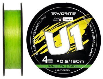 Шнур Favorite U1 PE 4x 150m (light green) #0.5/0.121mm 7lb/3.0kg