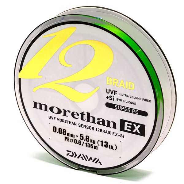 Шнур Daiwa Morethan 12BEX+Si 0.12mm 10.2kg 135m LG (12695-012)