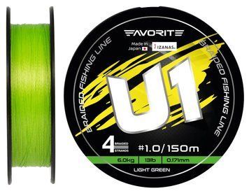 Шнур Favorite U1 PE 4x 150m (light green) #1.0/0.171mm 13lb/6.0kg
