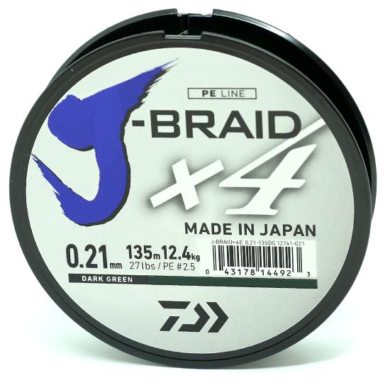Шнур Daiwa J-Braid X4E Dark Green 135 м. 0.15мм