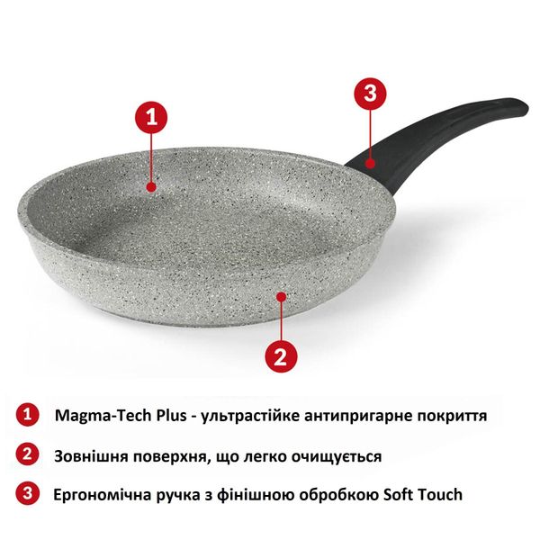 Сковорода Flonal Dura Induction 32 см (DUIPD3230), Світло-сірий
