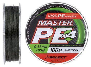 Шнур Select Master PE 100m 0.32 мм 37кг темн.-зел.