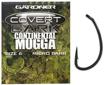 Гачок Gardner Covert Continental Dark Mugga hooks barbed #4 (20шт)