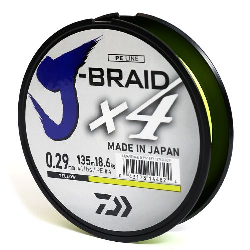 Шнур Daiwa J-Braid X4E 0,33mm-135m yellow (12740-033)