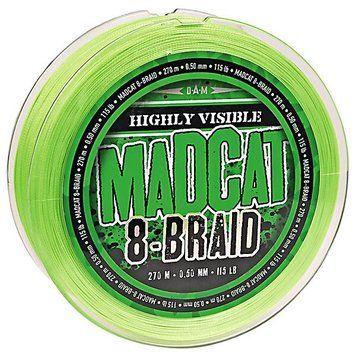Шнур DAM MADCAT 8-Braid 270м 0,35 мм 29.5кг / 65Lb (green)