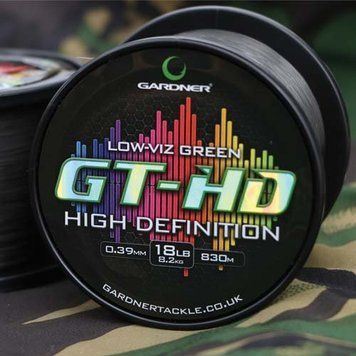 Леска Gardner GT-HD, 0,33 мм, 12lb, 5,4кг, LOW-VIZ, Зеленый (GTHD12)
