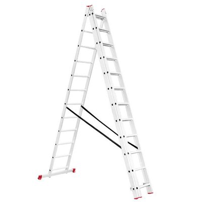 Лестница алюминиевая 3-х секционная универсальная раскладная 3*12ступ. 7.89м, LT-0312