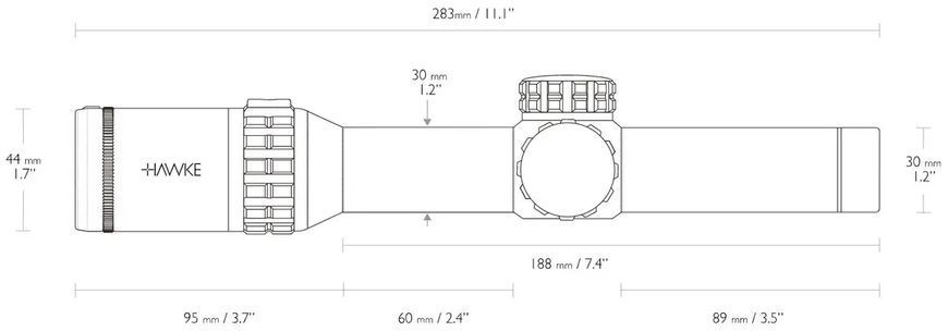 Приціл оптичний Hawke Frontier 1-6x24 cітка L4a Dot з підсвічуванням