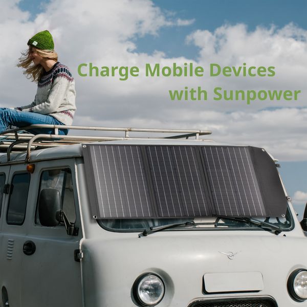 Портативное зарядное устройство солнечная панель Bresser Mobile Solar Charger 120 Watt USB DC (3810070)