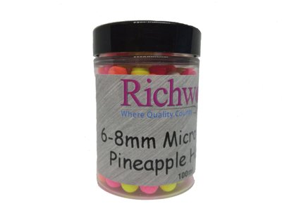 Бойли плаваючі Richworth 6-8mm Micro Pop-Ups Pineapple Hawaiian 100ml
