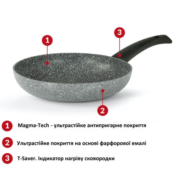 Сковорода Flonal Pietra Viva 26 см (PV8PB2670), Темно-сірий
