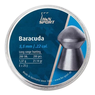 Пули пневматические H&N Baracuda 200шт/уп, 5,5 мм 1,37 г, 14530185