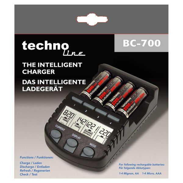 Зарядное устройство для Technoline BC700, Черный