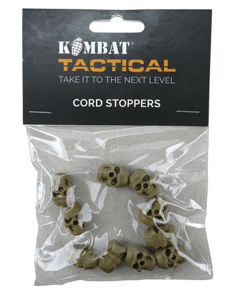 Стопери для шнурка 10шт KOMBAT UK Skull Cord Stoppers 10шт Койот
