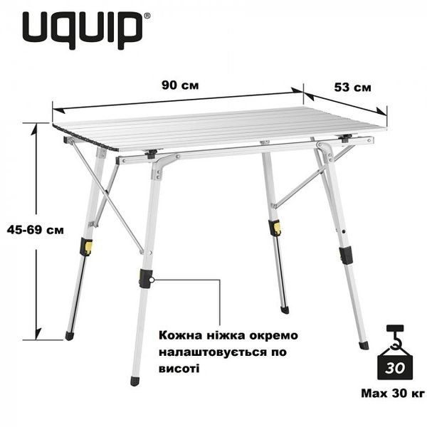 Кемпінговий стіл Uquip Variety M Grey, Сріблястий, DAS301069